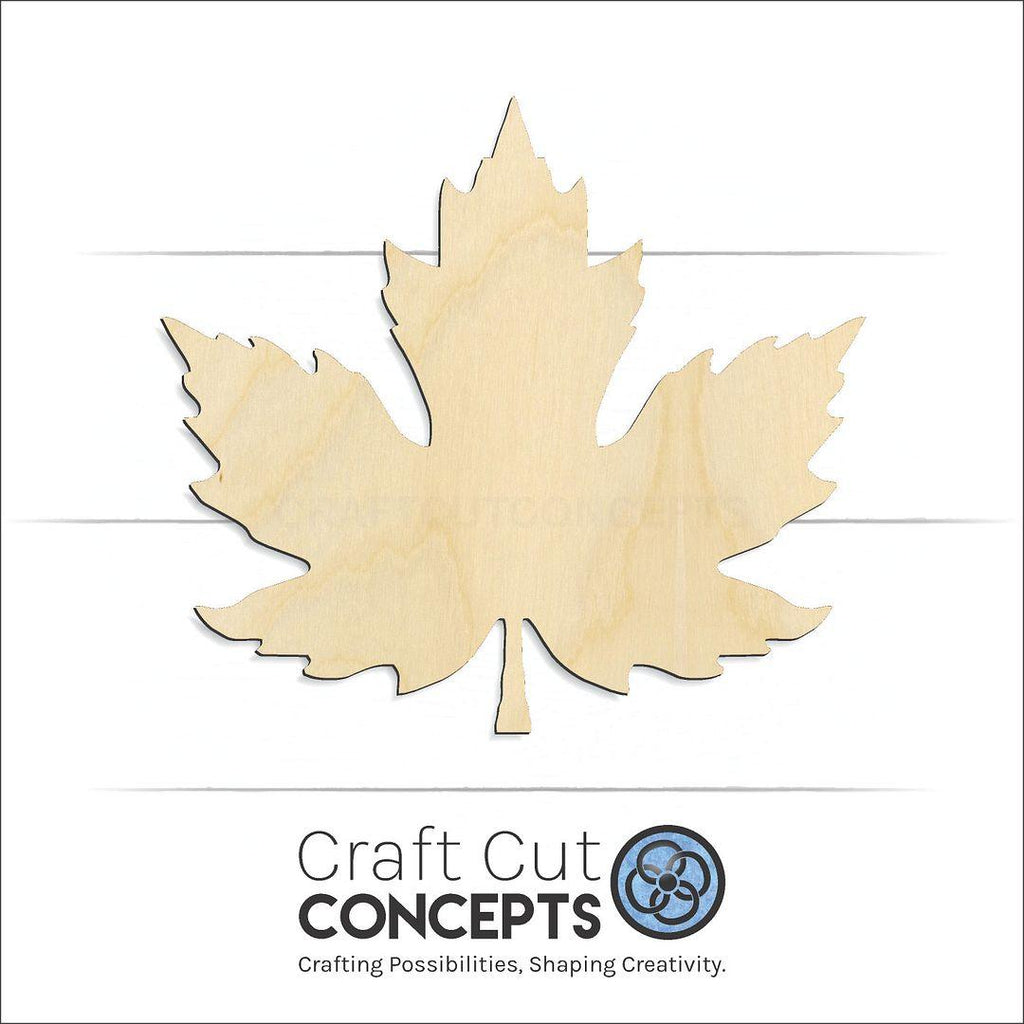 Craft Cut Concepts Logo under a wood Detailed Maple Leaf craft shape and blank