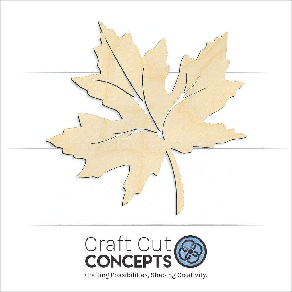 Craft Cut Concepts Logo under a wood Detailed Maple Leaf craft shape and blank