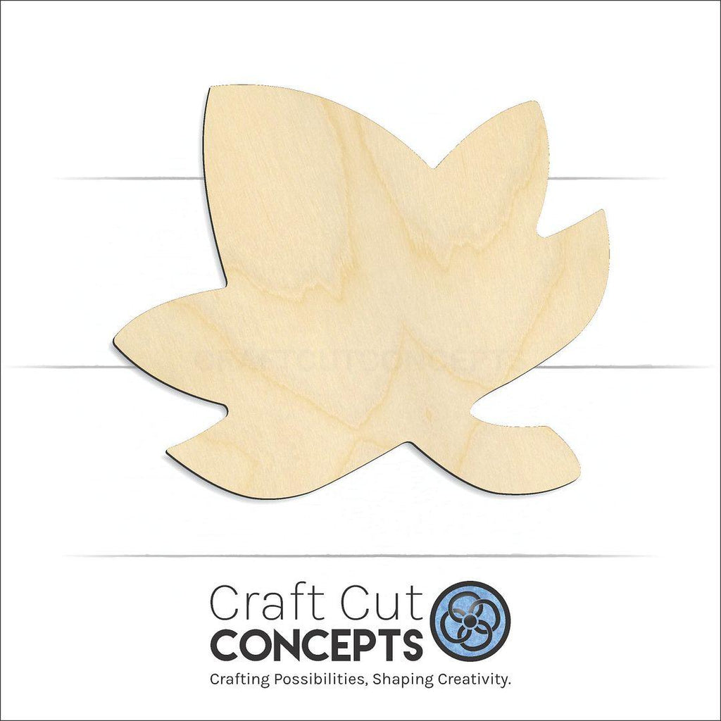 Craft Cut Concepts Logo under a wood Fall Leaf craft shape and blank