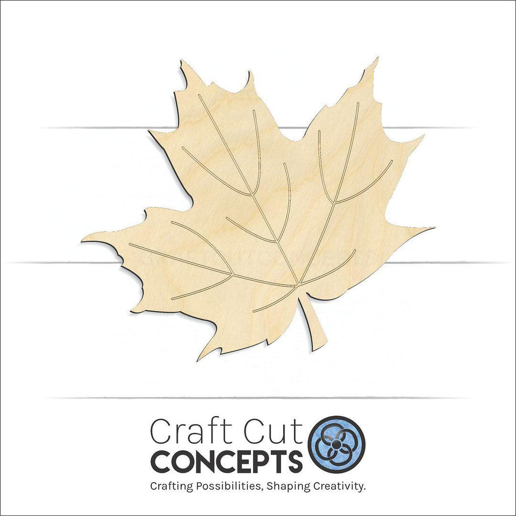 Craft Cut Concepts Logo under a wood Maple Leaf craft shape and blank