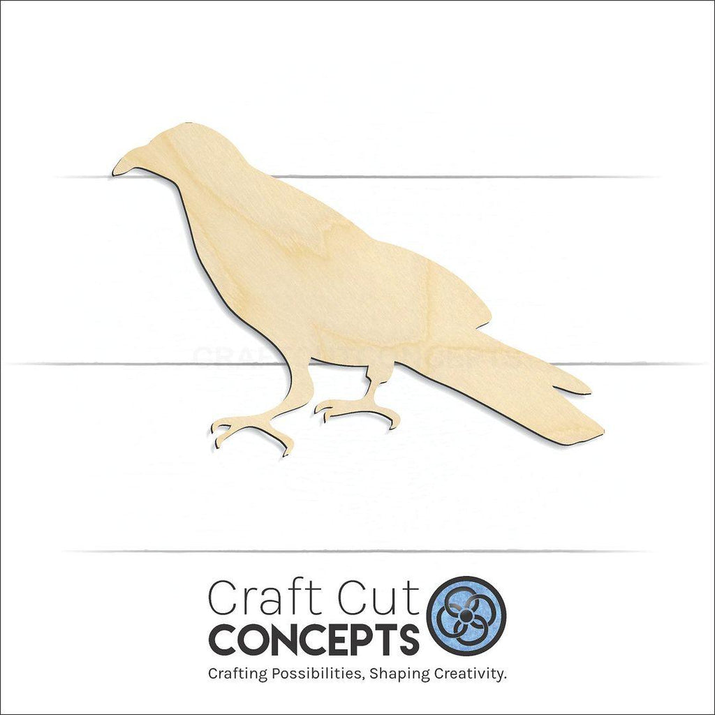 Craft Cut Concepts Logo under a wood Crow Raven craft shape and blank