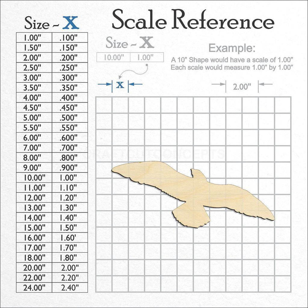 A scale and graph image showing a wood Seagul-1 craft blank