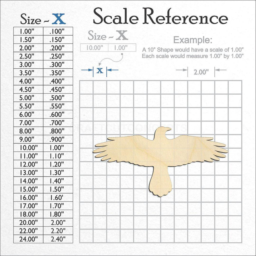 A scale and graph image showing a wood Crow craft blank