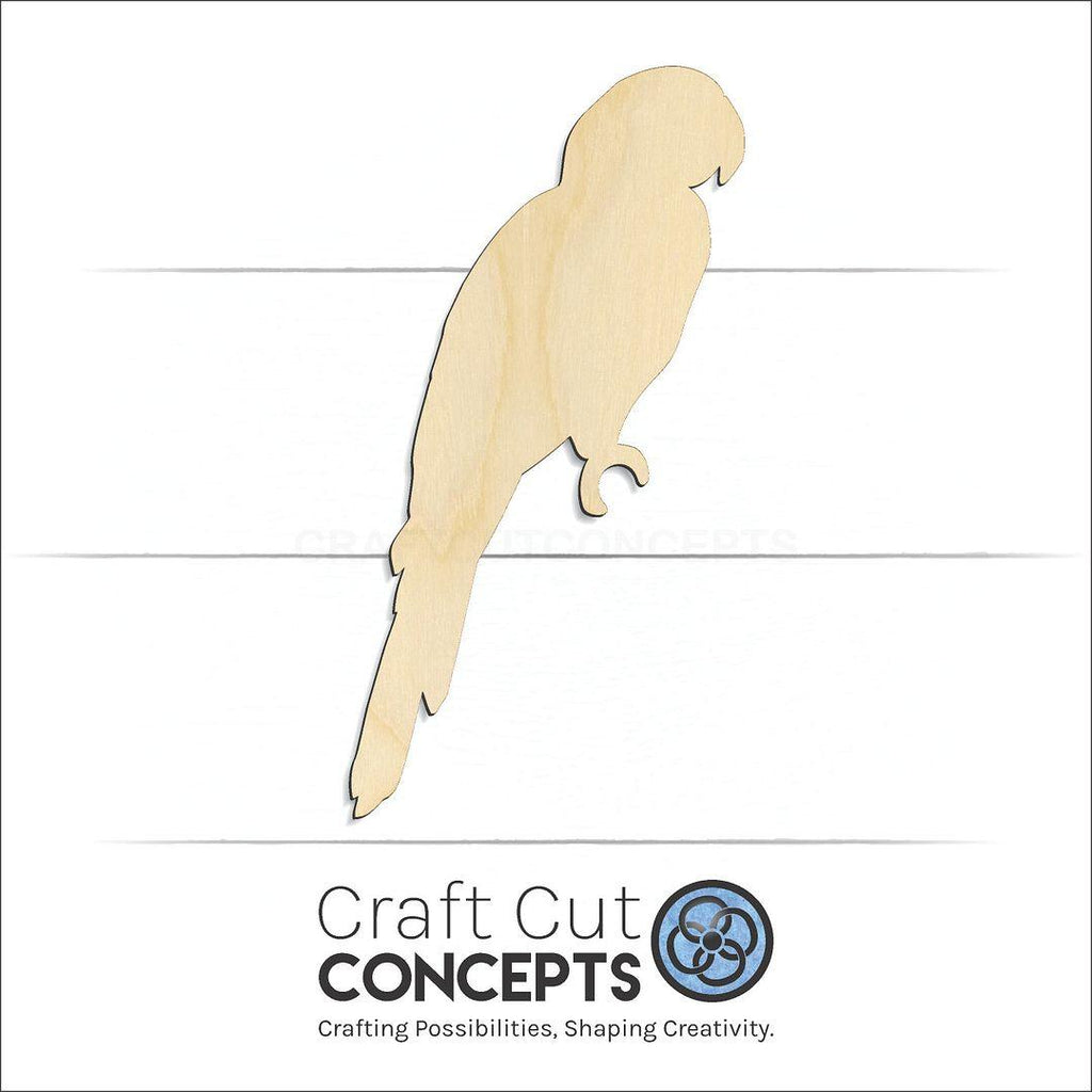 Craft Cut Concepts Logo under a wood Parrot craft shape and blank