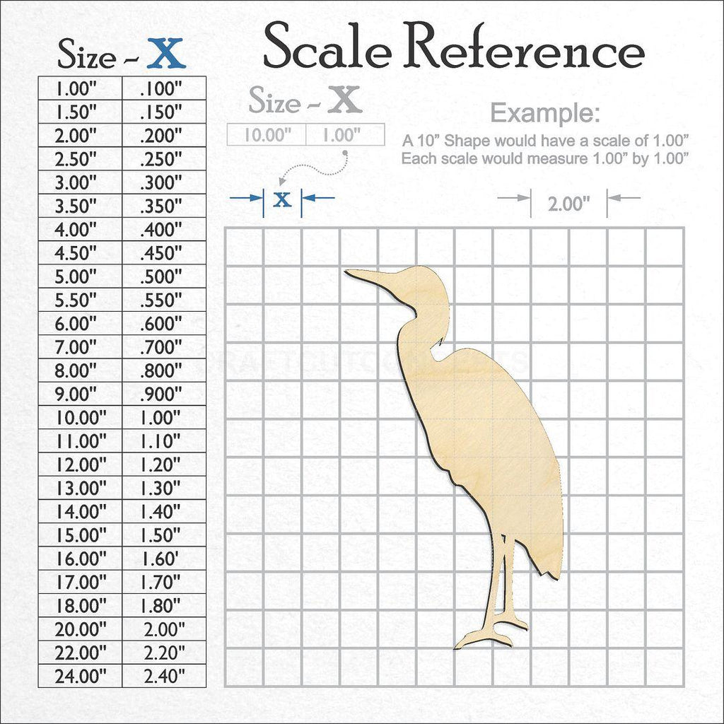 A scale and graph image showing a wood Heron craft blank