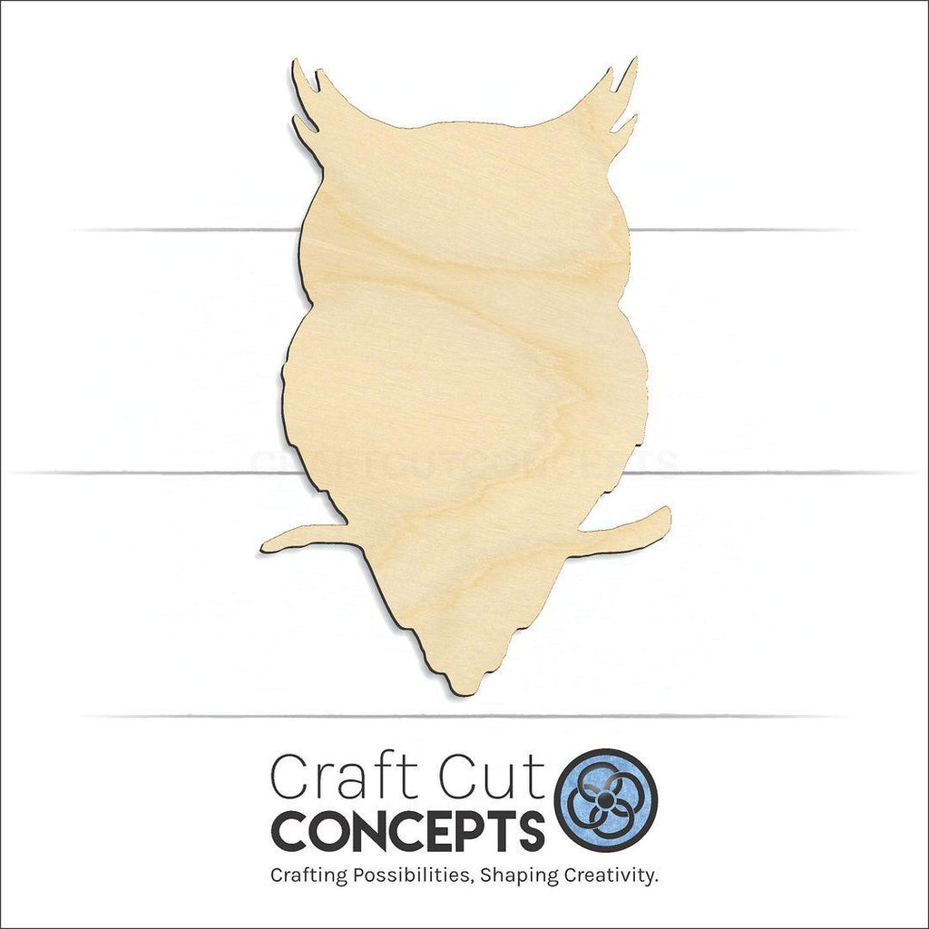 Craft Cut Concepts Logo under a wood Owl craft shape and blank