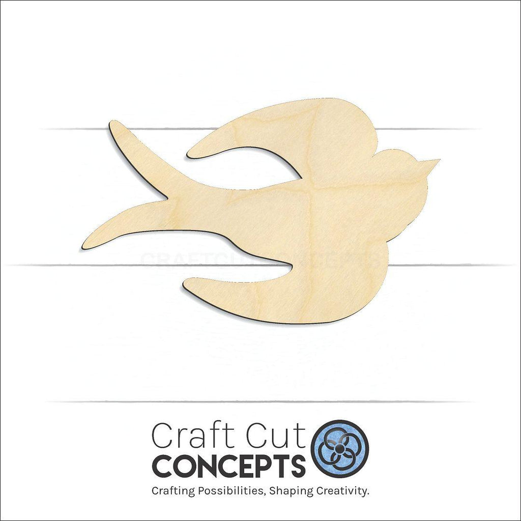 Craft Cut Concepts Logo under a wood Dove Holy Spirit craft shape and blank