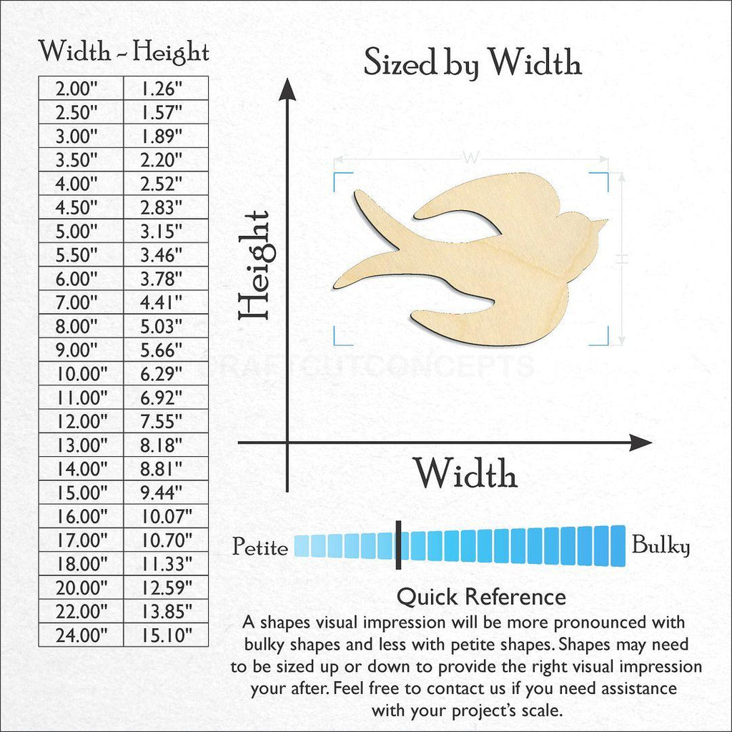 Sizes available for a laser cut Dove Holy Spirit craft blank