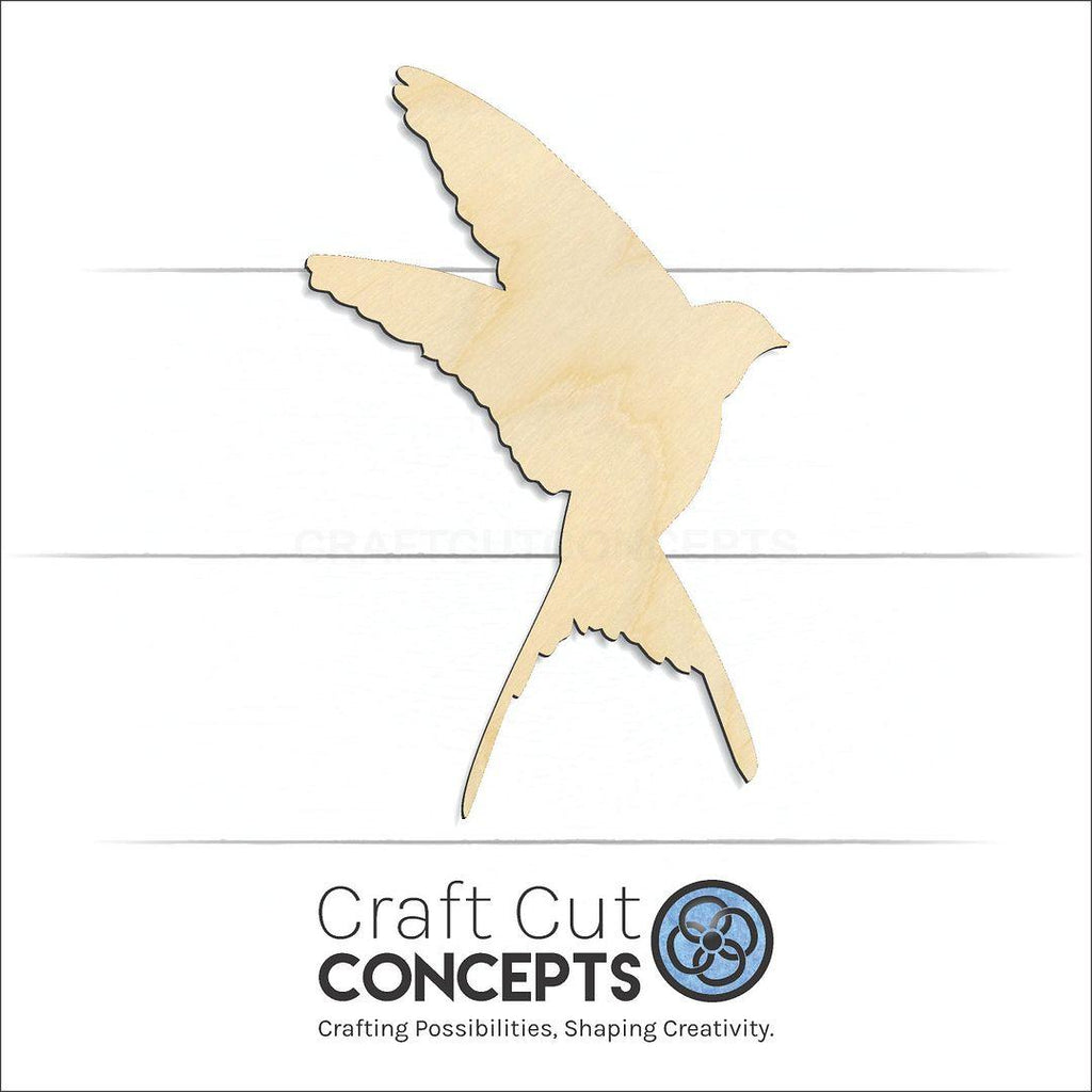 Craft Cut Concepts Logo under a wood Swallow craft shape and blank