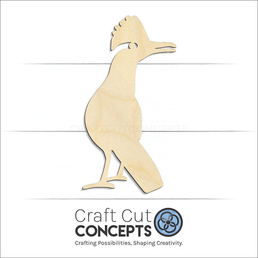 Craft Cut Concepts Logo under a wood Roadrunner craft shape and blank