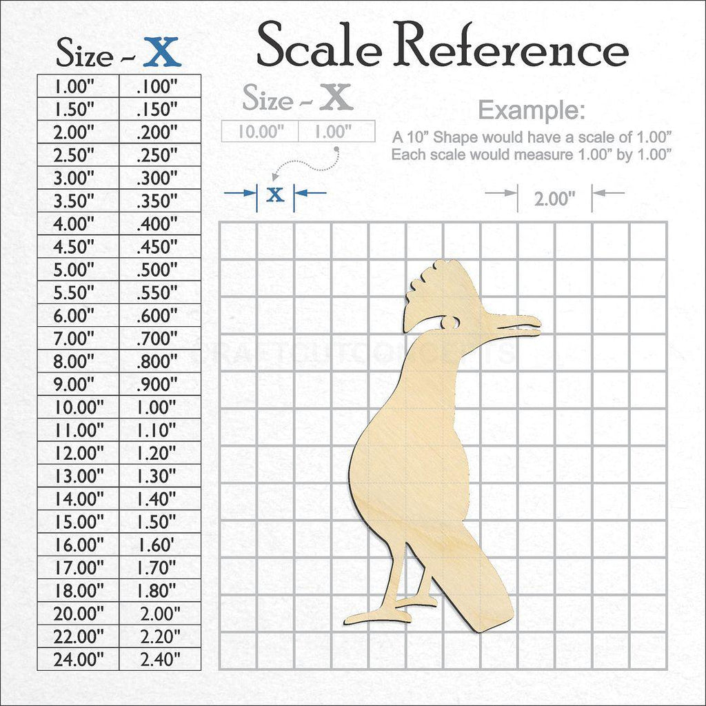 A scale and graph image showing a wood Roadrunner craft blank