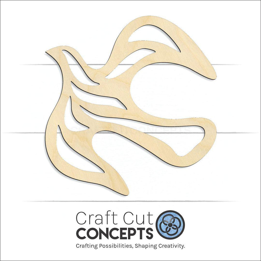 Craft Cut Concepts Logo under a wood Christian Dove craft shape and blank