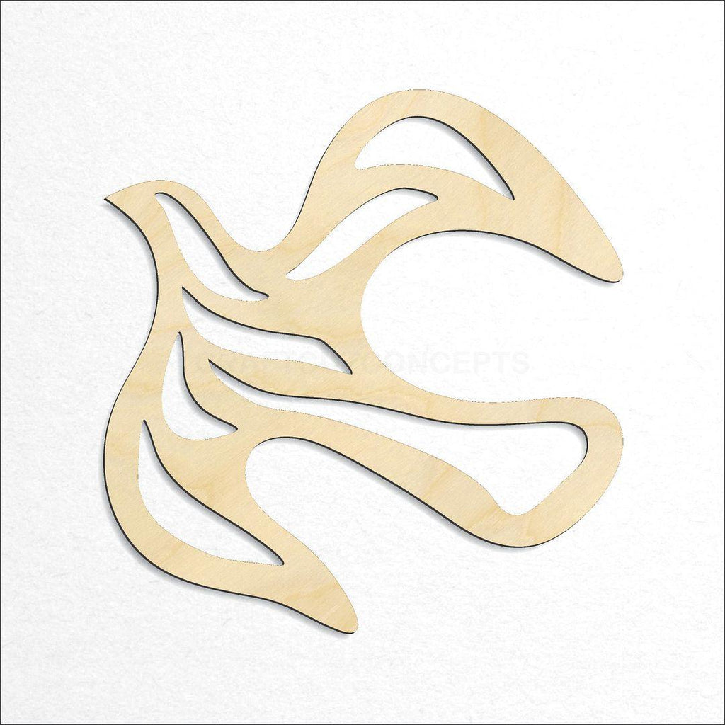 Wooden Christian Dove craft shape available in sizes of 3 inch and up