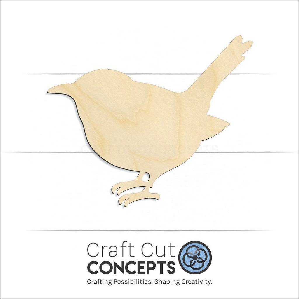 Craft Cut Concepts Logo under a wood Wren craft shape and blank