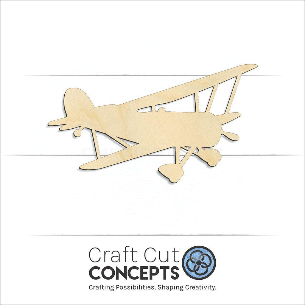 Craft Cut Concepts Logo under a wood Biplane Airplane craft shape and blank