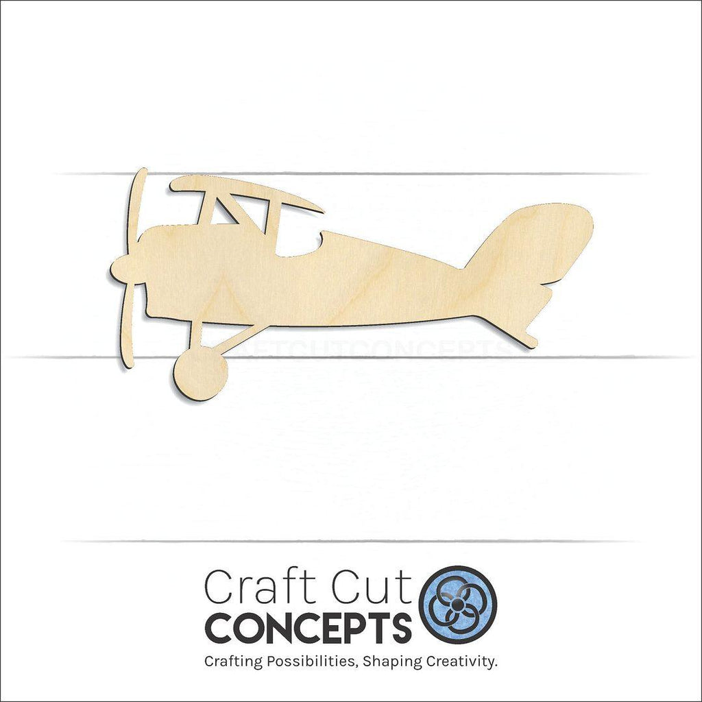 Craft Cut Concepts Logo under a wood Toy Airplane craft shape and blank