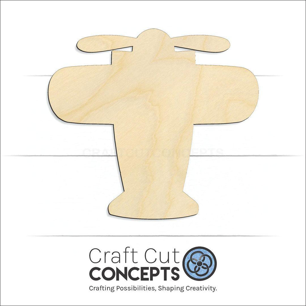 Craft Cut Concepts Logo under a wood Toy Airplane craft shape and blank