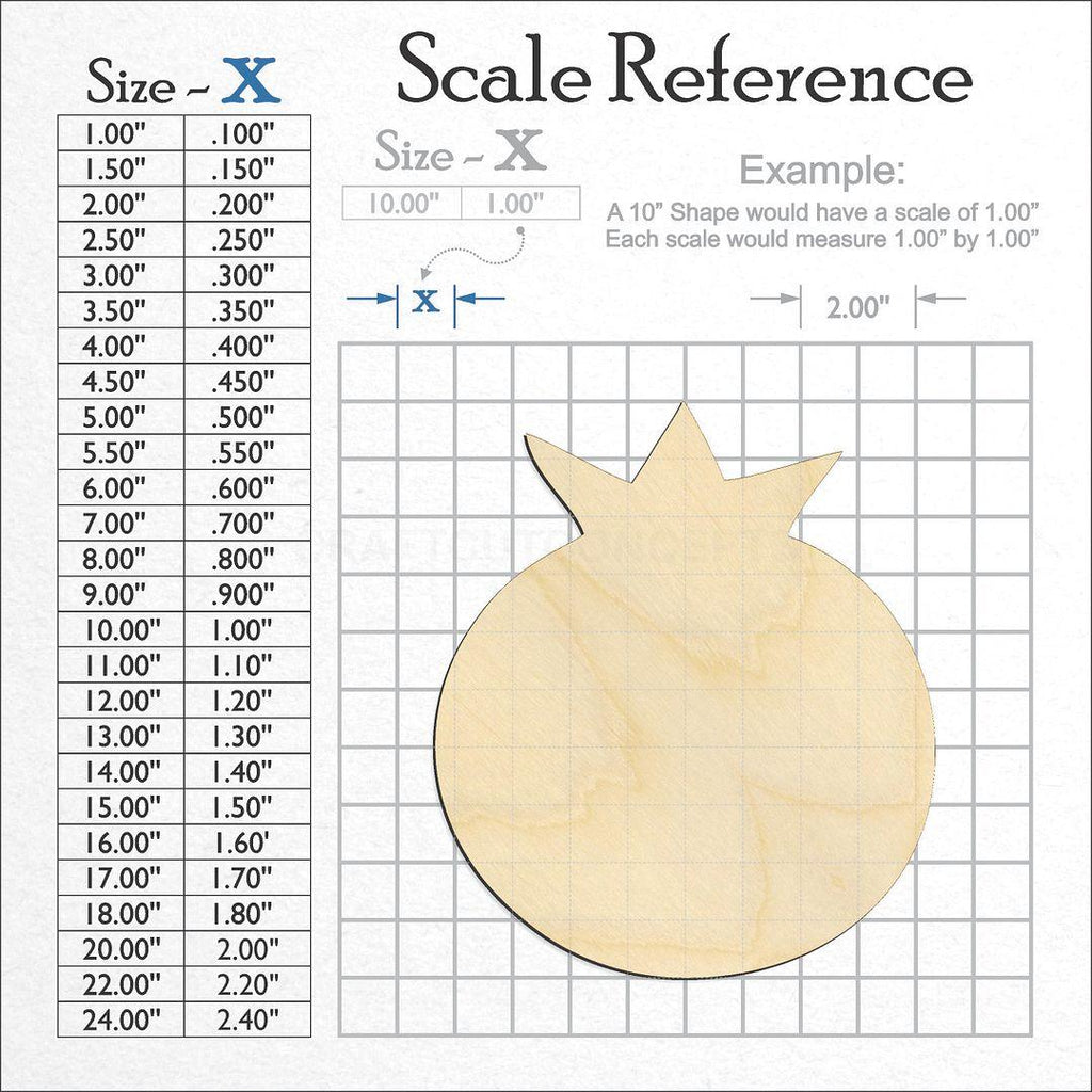 A scale and graph image showing a wood Blueberry craft blank