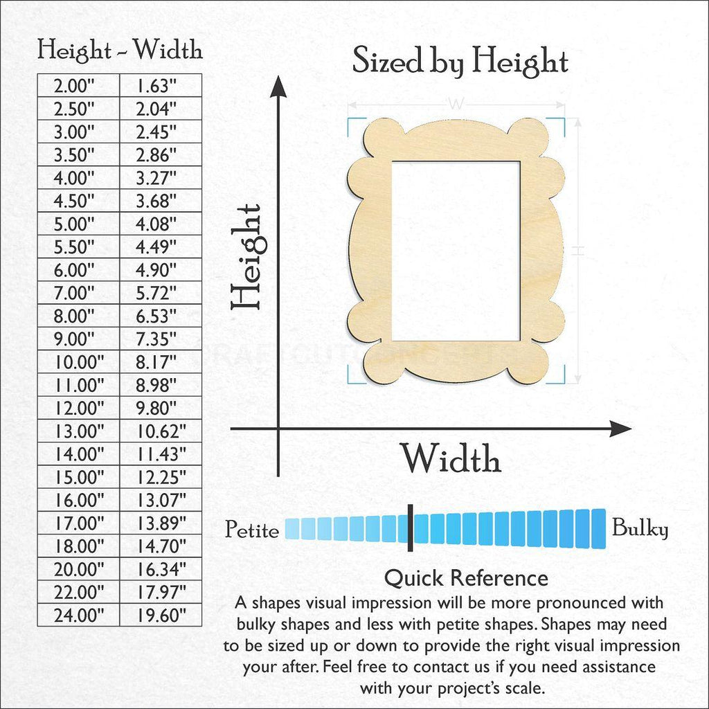 Sizes available for a laser cut Banner craft blank