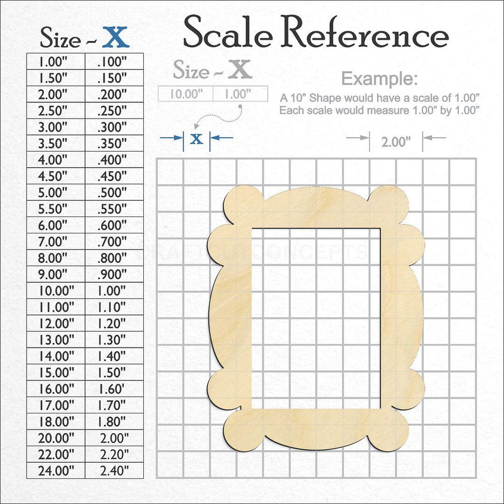 A scale and graph image showing a wood Banner craft blank