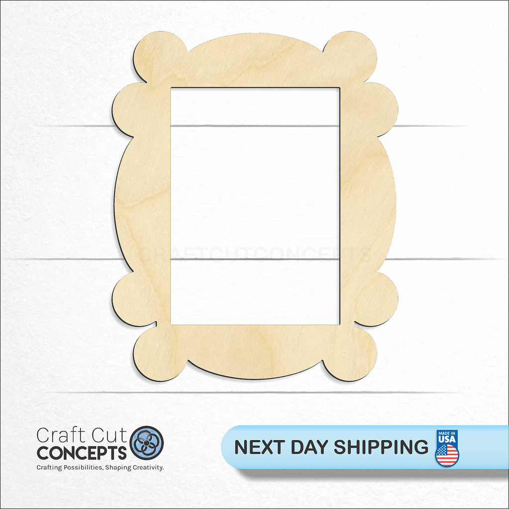 Craft Cut Concepts logo and next day shipping banner with an unfinished wood Banner craft shape and blank