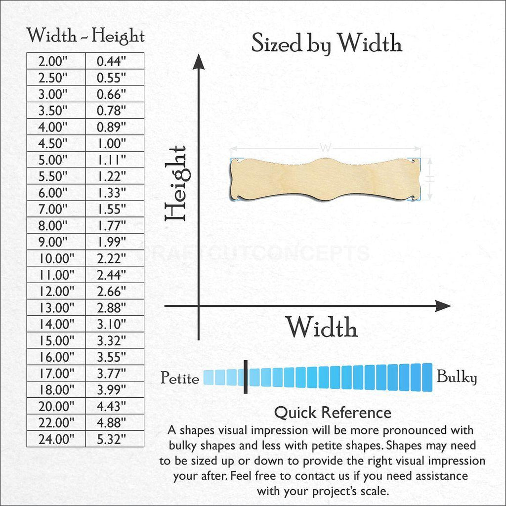 Sizes available for a laser cut Street Sign craft blank
