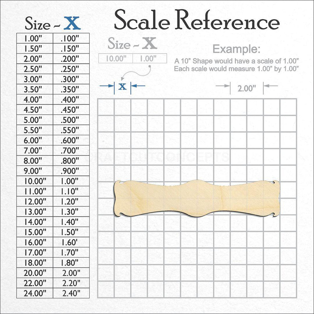 A scale and graph image showing a wood Street Sign craft blank