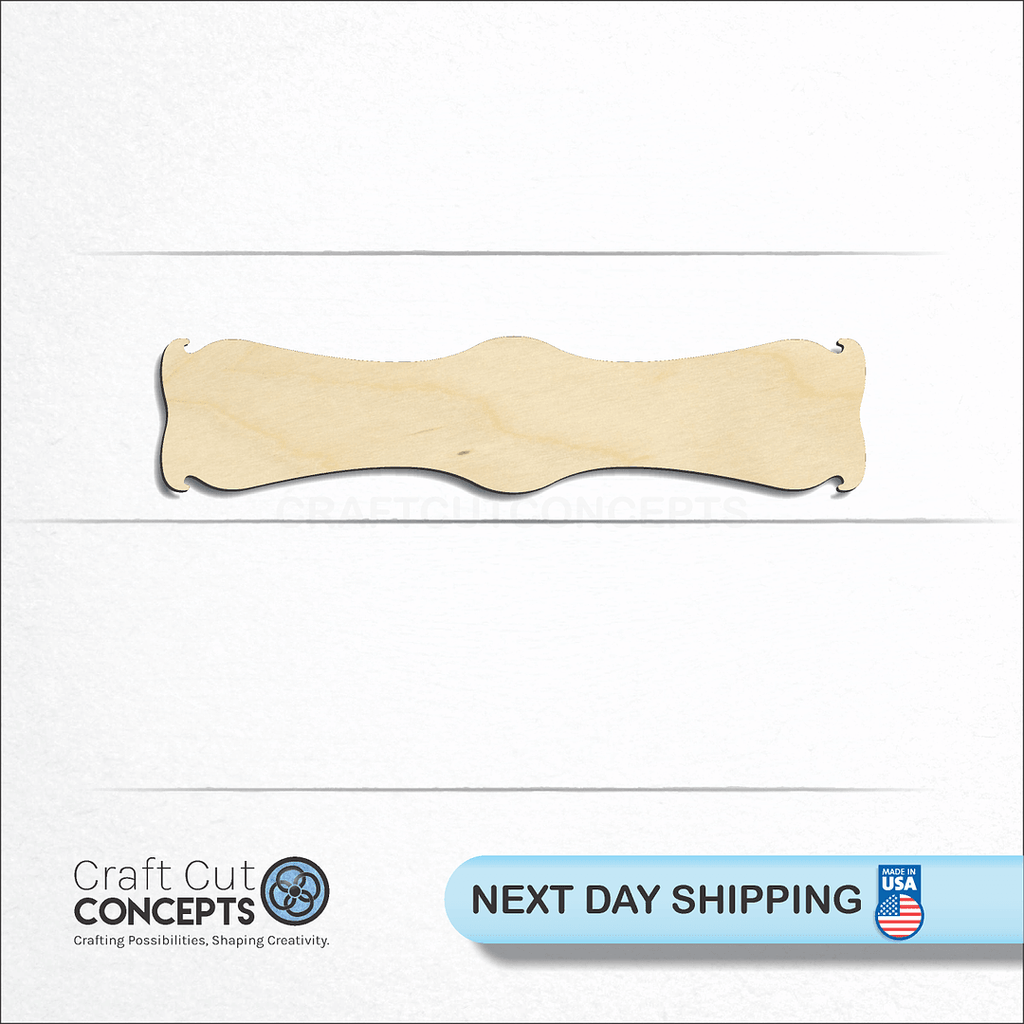 Craft Cut Concepts logo and next day shipping banner with an unfinished wood Street Sign craft shape and blank