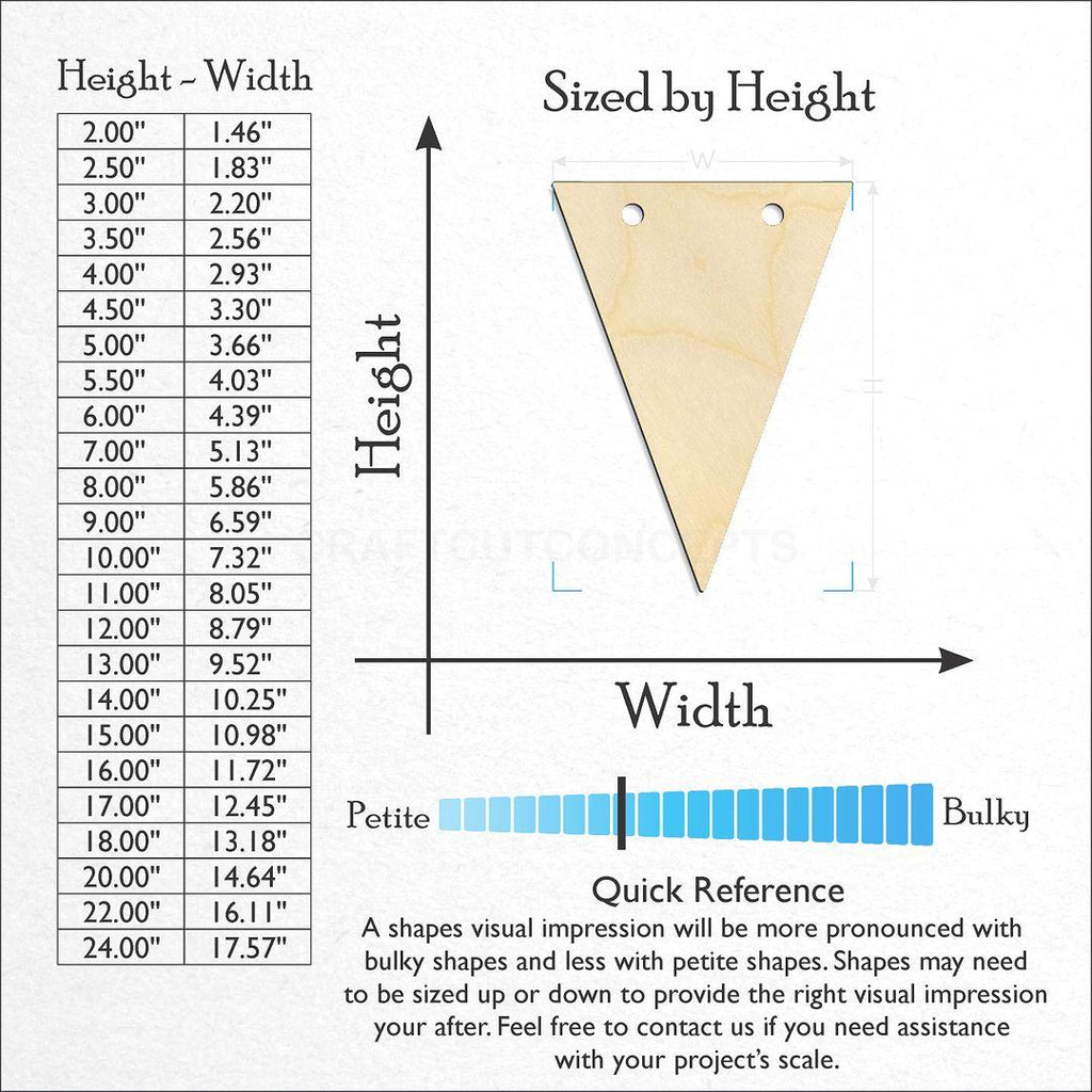 Sizes available for a laser cut Sign Banner craft blank