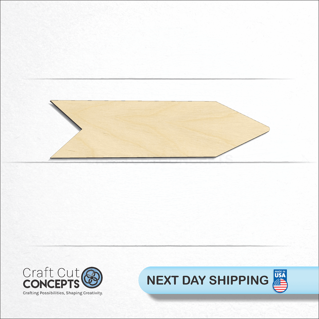 Craft Cut Concepts logo and next day shipping banner with an unfinished wood Direction Sign craft shape and blank