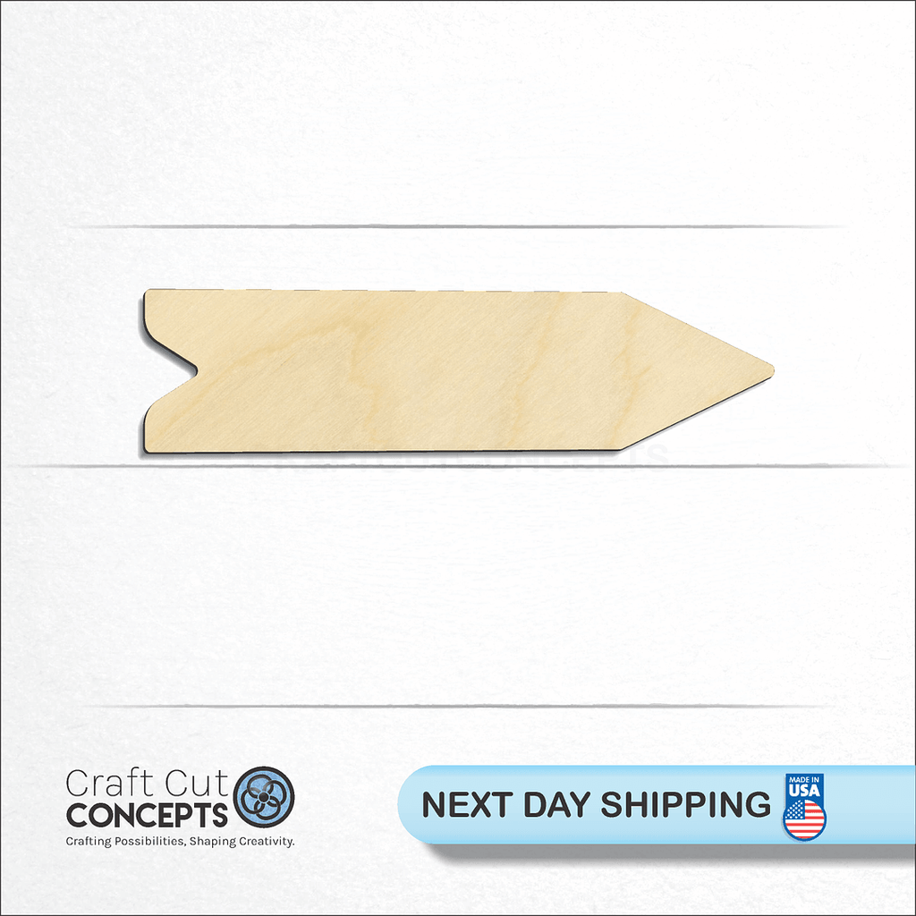 Craft Cut Concepts logo and next day shipping banner with an unfinished wood Direction Sign craft shape and blank