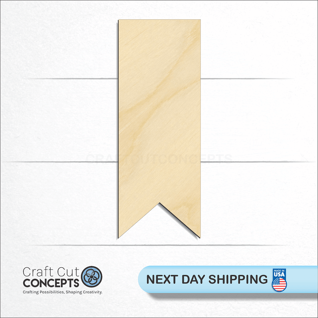 Craft Cut Concepts logo and next day shipping banner with an unfinished wood Banner craft shape and blank