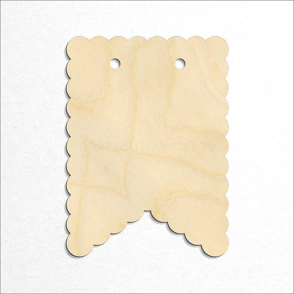 Wooden Banner Scalloped craft shape available in sizes of 1 inch and up