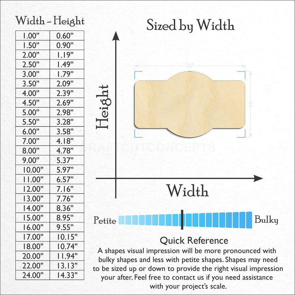 Sizes available for a laser cut Sign craft blank