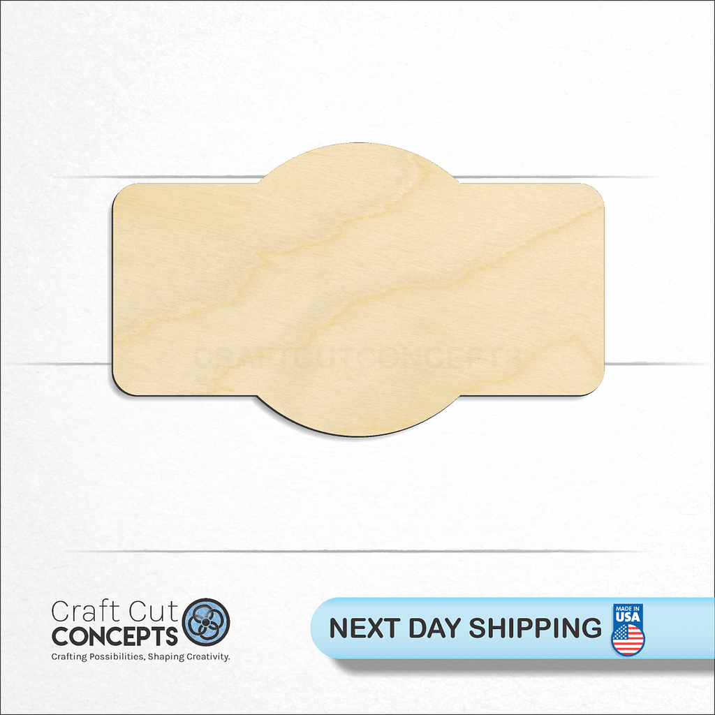 Craft Cut Concepts logo and next day shipping banner with an unfinished wood Sign craft shape and blank