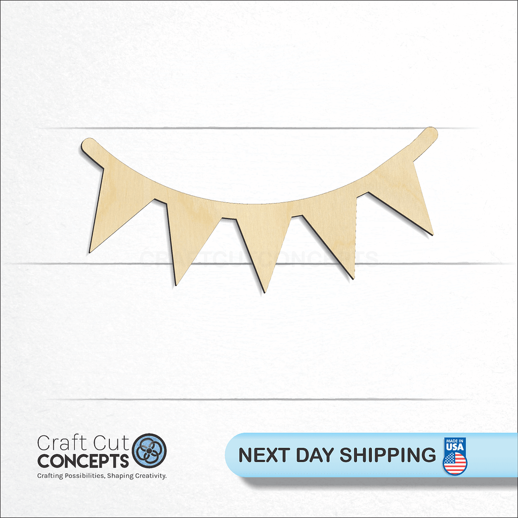 Craft Cut Concepts logo and next day shipping banner with an unfinished wood Rope Banner craft shape and blank