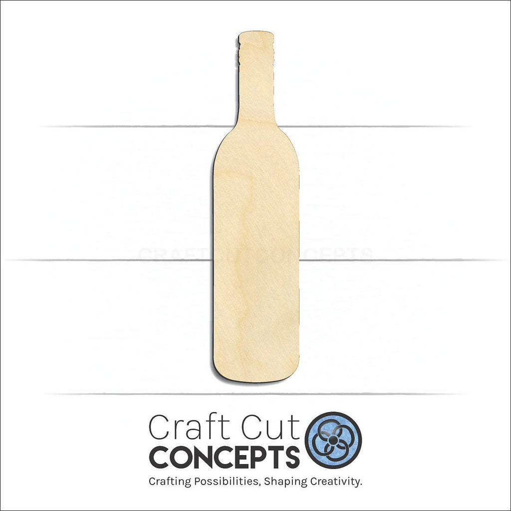 Craft Cut Concepts Logo under a wood Wine Bottle craft shape and blank