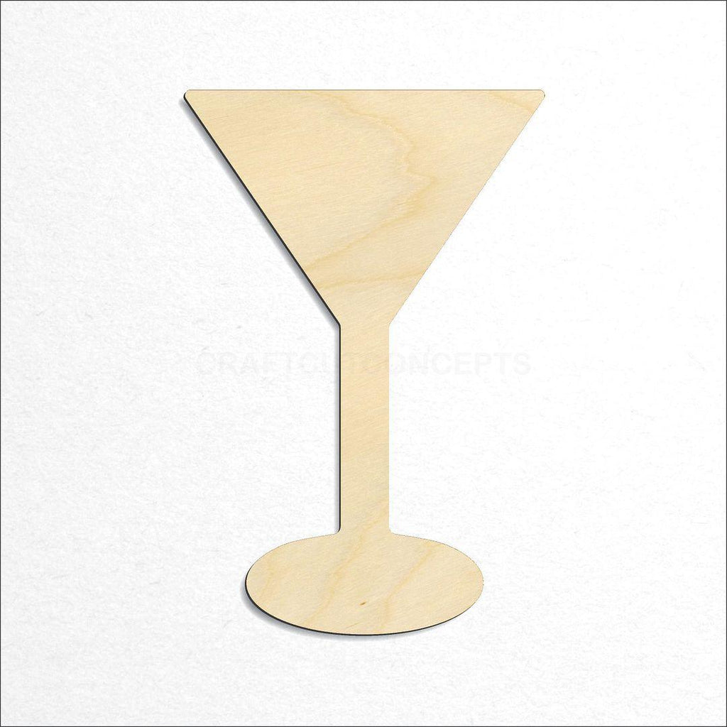 Wooden Martini Glass craft shape available in sizes of 2 inch and up