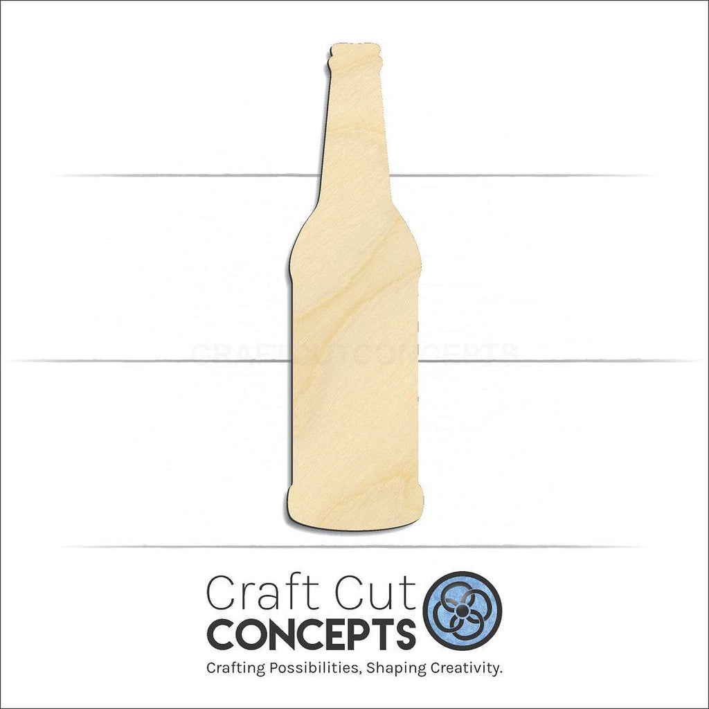 Craft Cut Concepts Logo under a wood Beer Bottle craft shape and blank