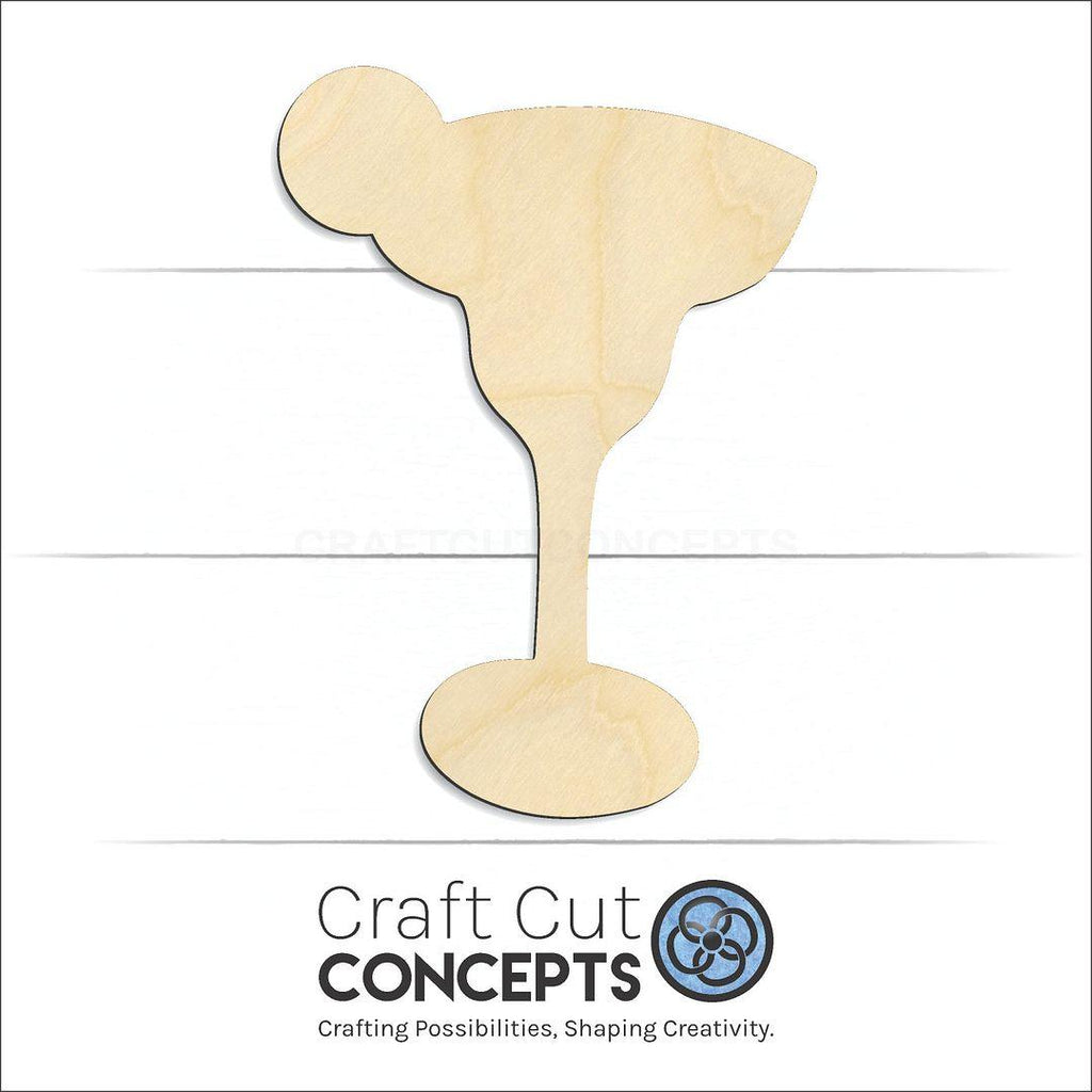 Craft Cut Concepts Logo under a wood Glass with lime craft shape and blank