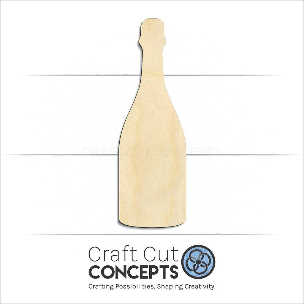 Craft Cut Concepts Logo under a wood Champane Bottle craft shape and blank