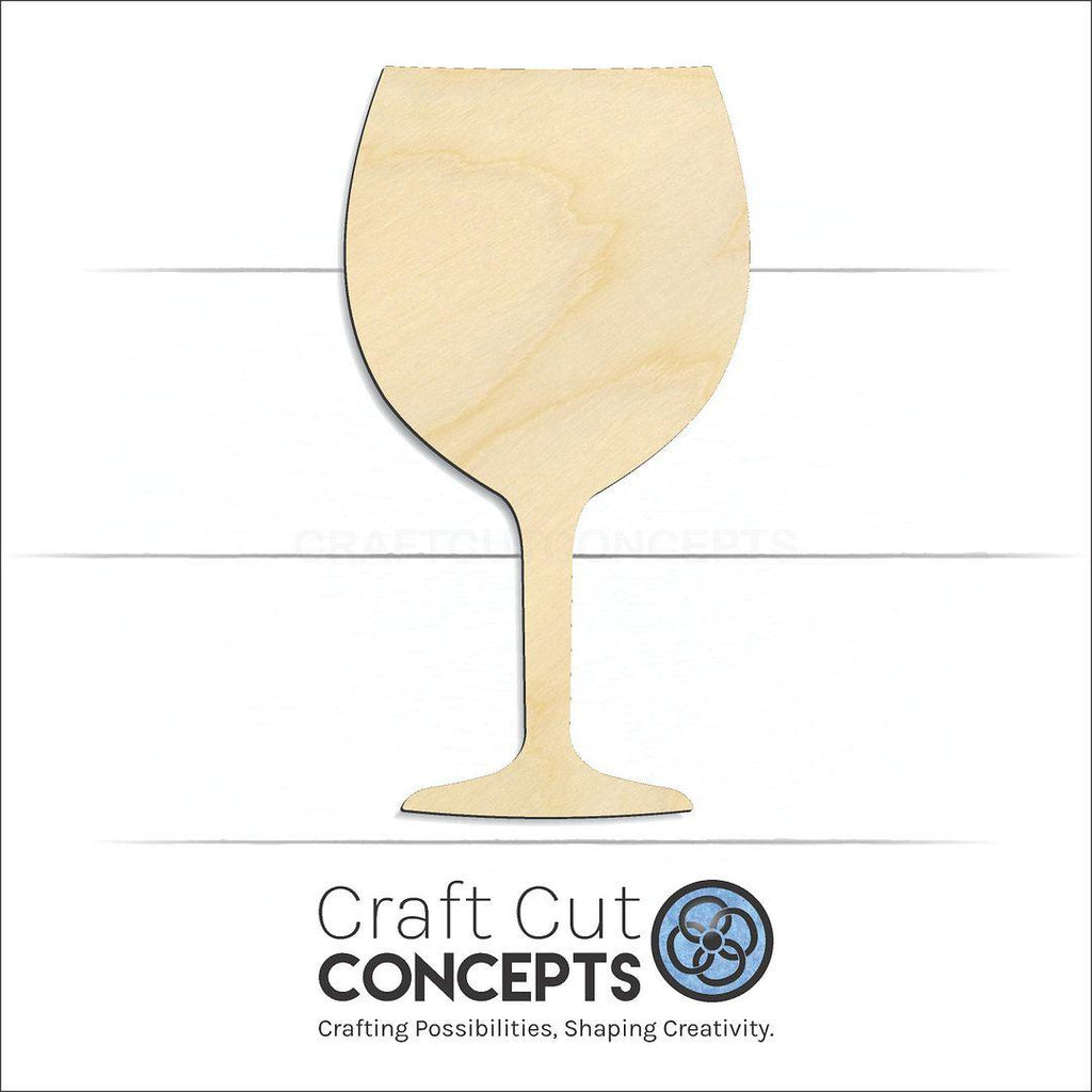 Craft Cut Concepts Logo under a wood Wine Glass craft shape and blank