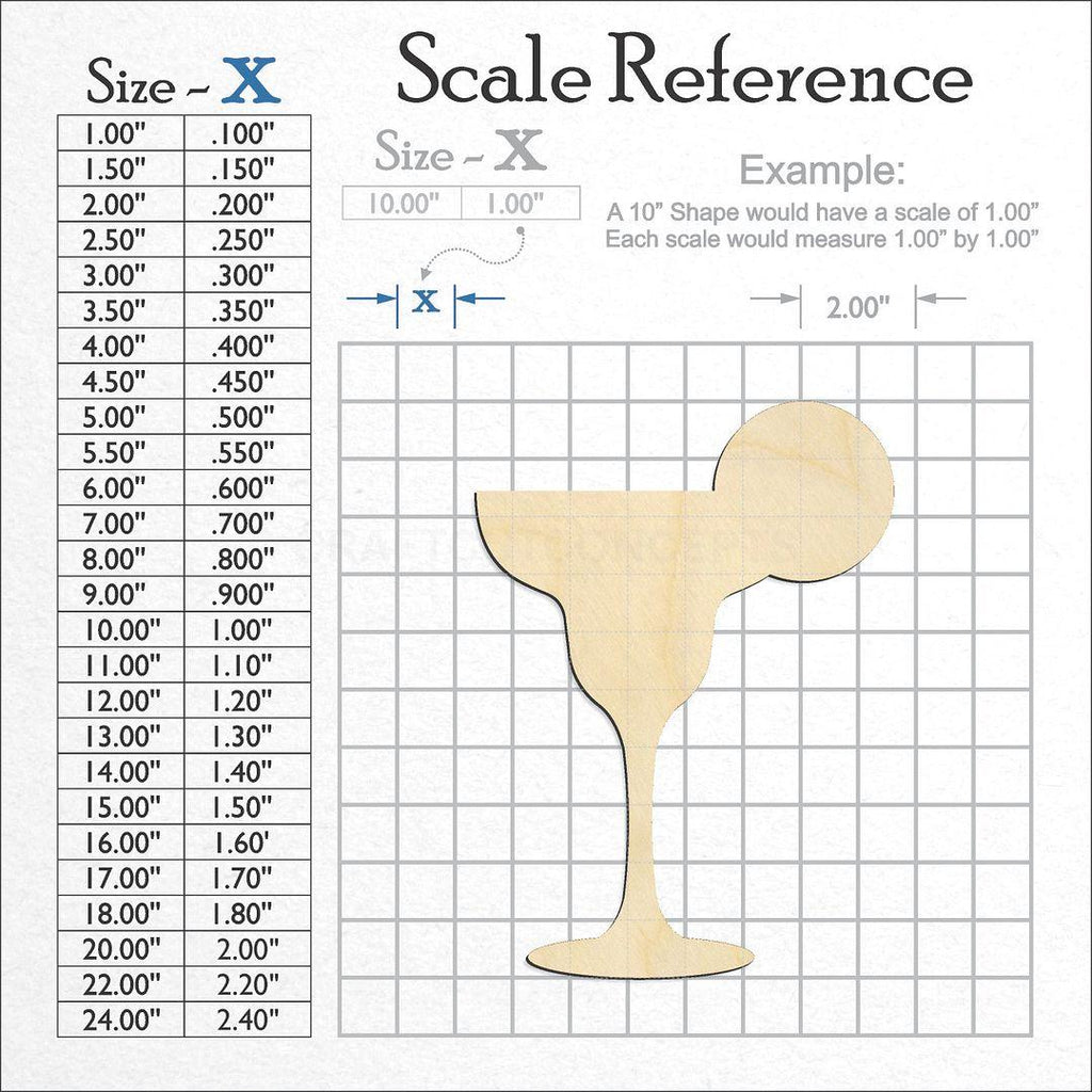 A scale and graph image showing a wood Wine Glass craft blank