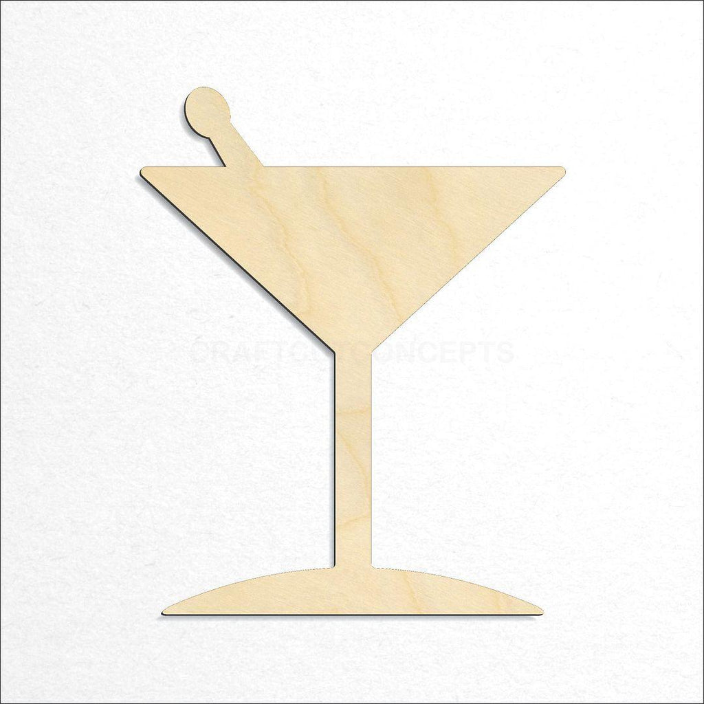 Wooden Martini Glass craft shape available in sizes of 3 inch and up