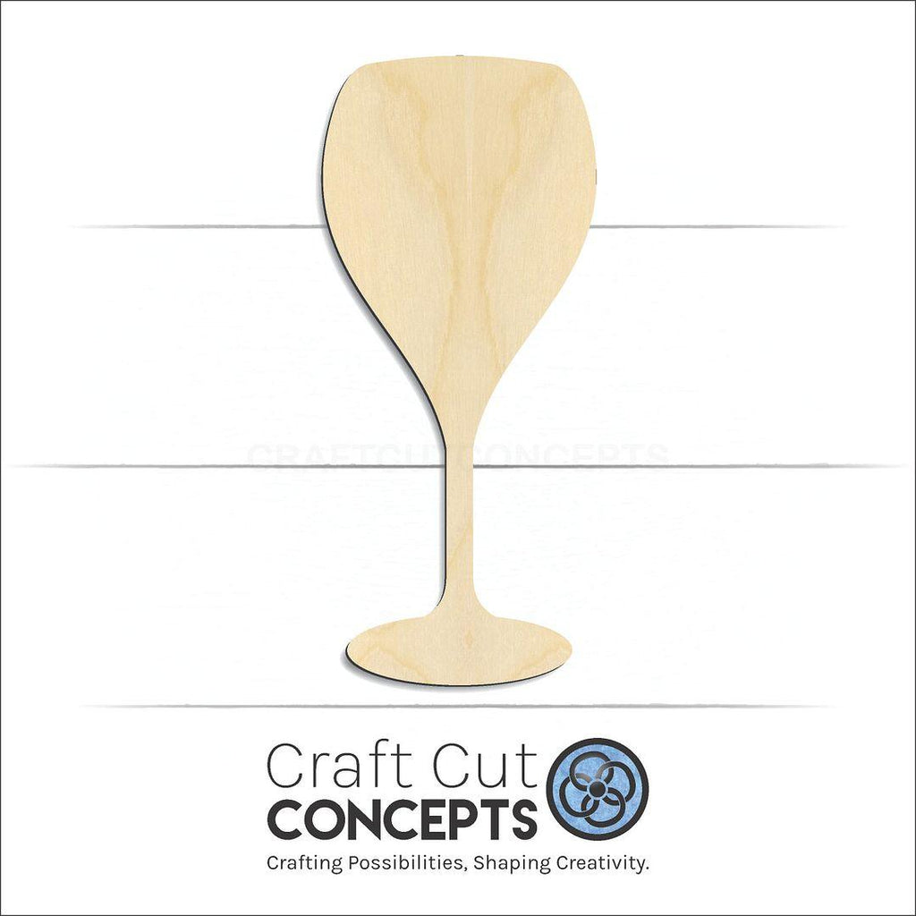 Craft Cut Concepts Logo under a wood Wine Glass craft shape and blank