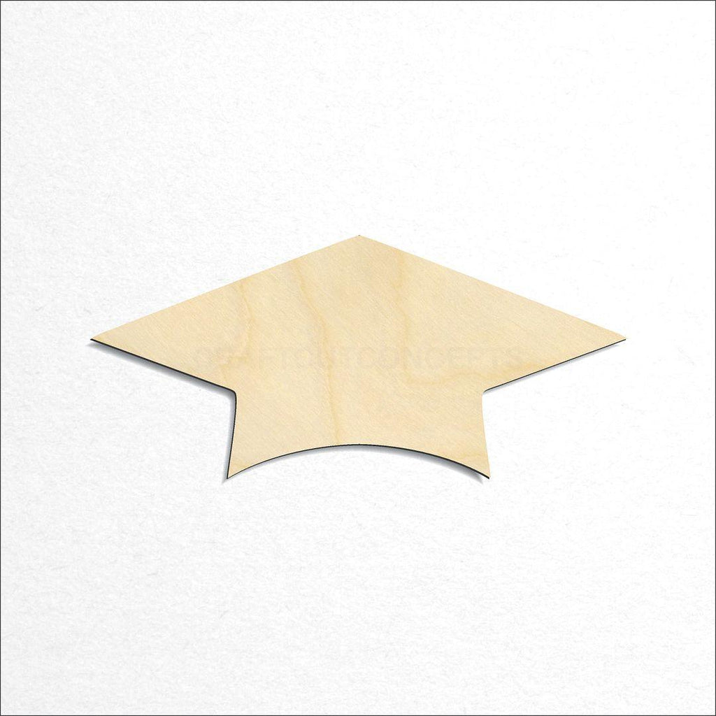 Wooden Graduation Cap craft shape available in sizes of 1 inch and up