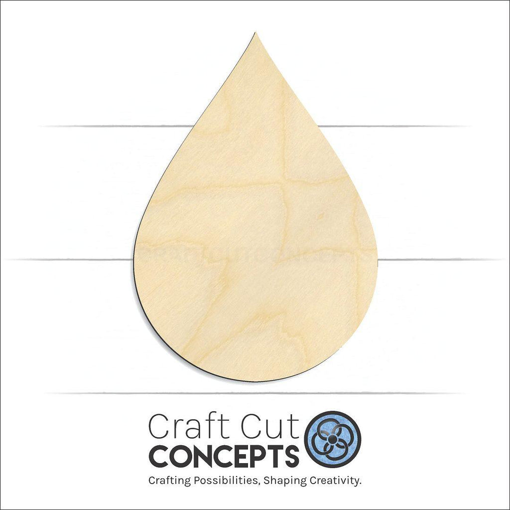 Craft Cut Concepts Logo under a wood Tear Rain Drop craft shape and blank