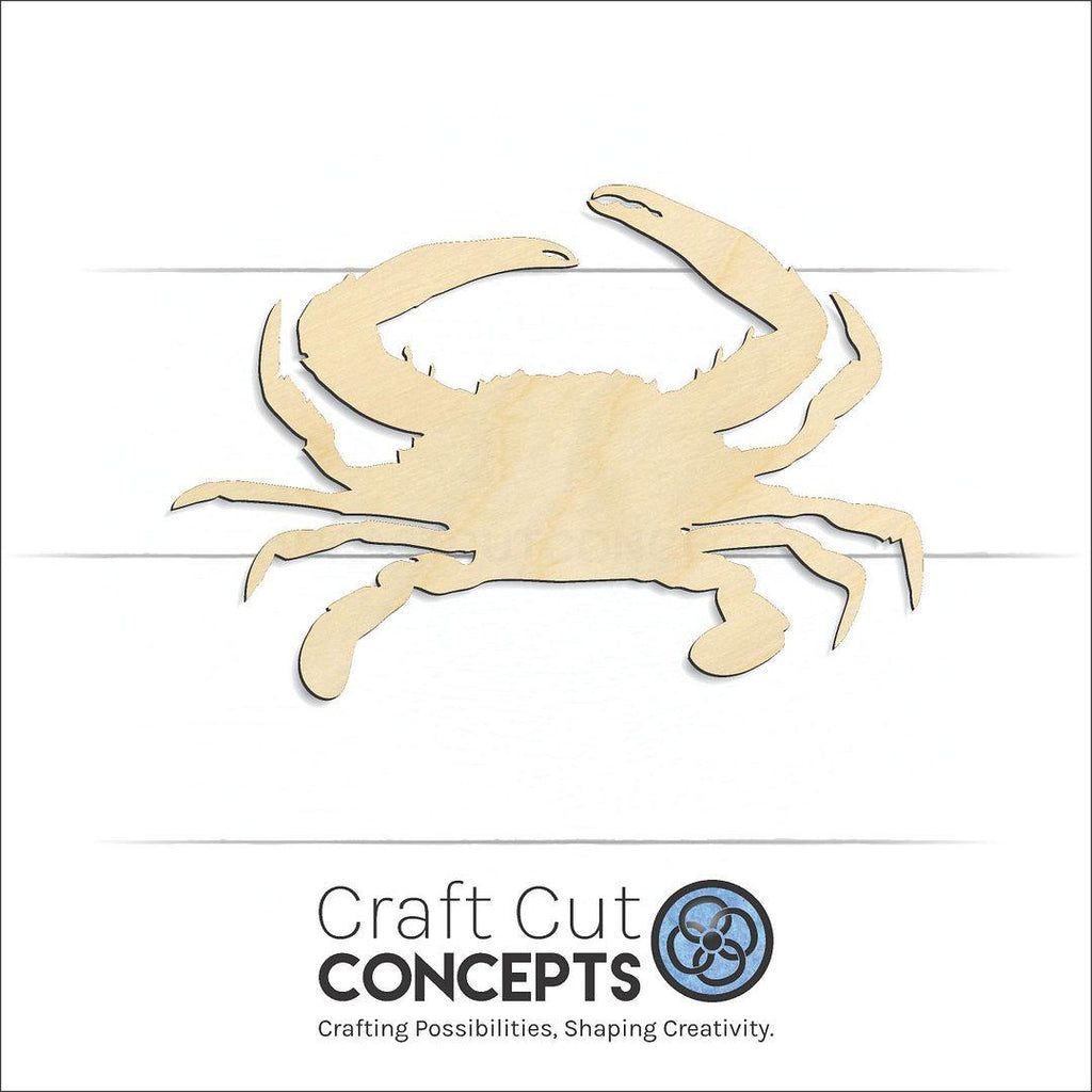 Craft Cut Concepts Logo under a wood Crab craft shape and blank