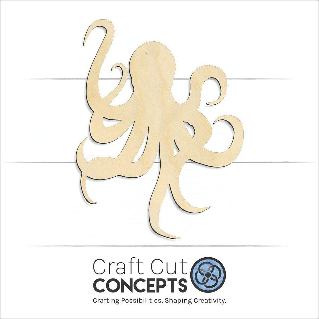 Craft Cut Concepts Logo under a wood Octopus craft shape and blank