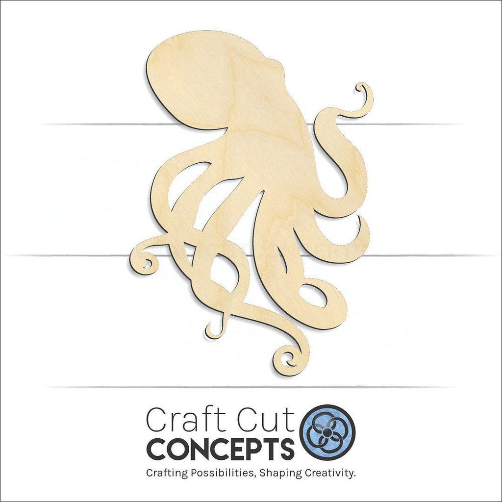 Craft Cut Concepts Logo under a wood Octopus craft shape and blank